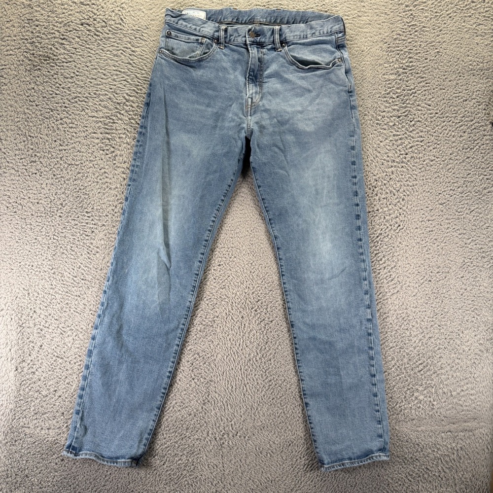 Gap Jeans Mens 36x34 Blue Cotton Denim Straight Travel Workwear Faded Stretch